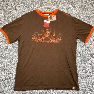 Cleveland Browns Shirt Men XL Brown Mitchell & Ness Short‎ Sleeve Cotton New